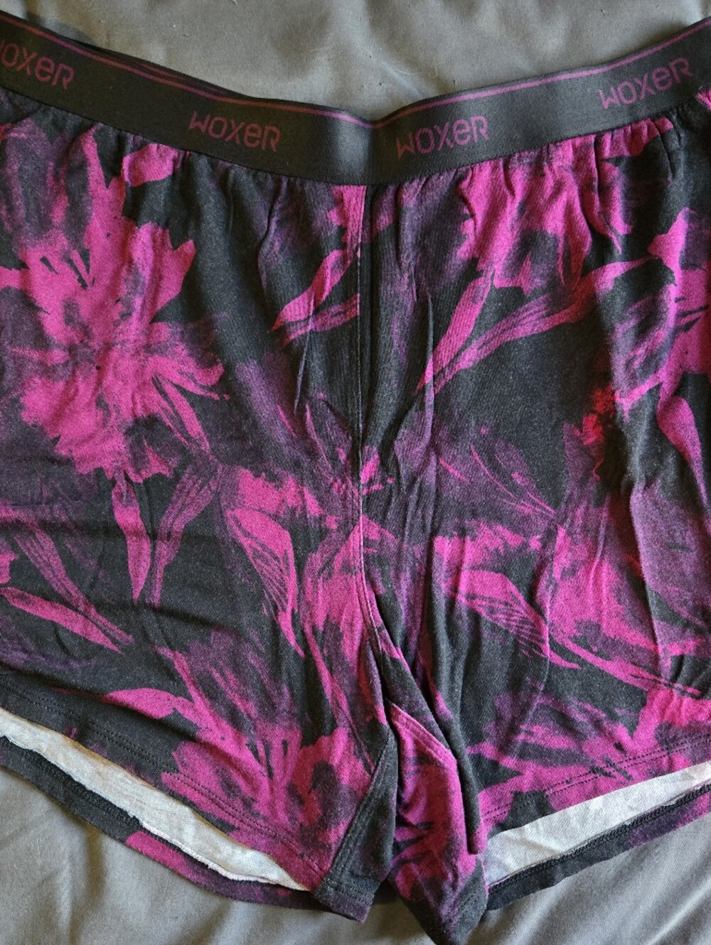 Woxer Black & Magenta Floral Bike Shorts